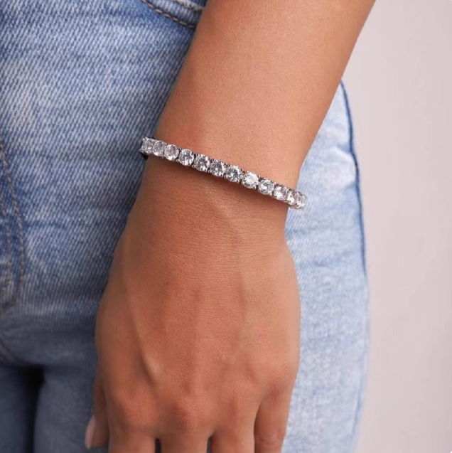 TENNISBOY ARMBAND. - 5MM WEIßGOLD