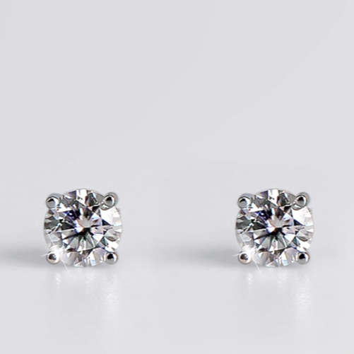 DIAMOND STUDS. - 5MM MOISSANITE