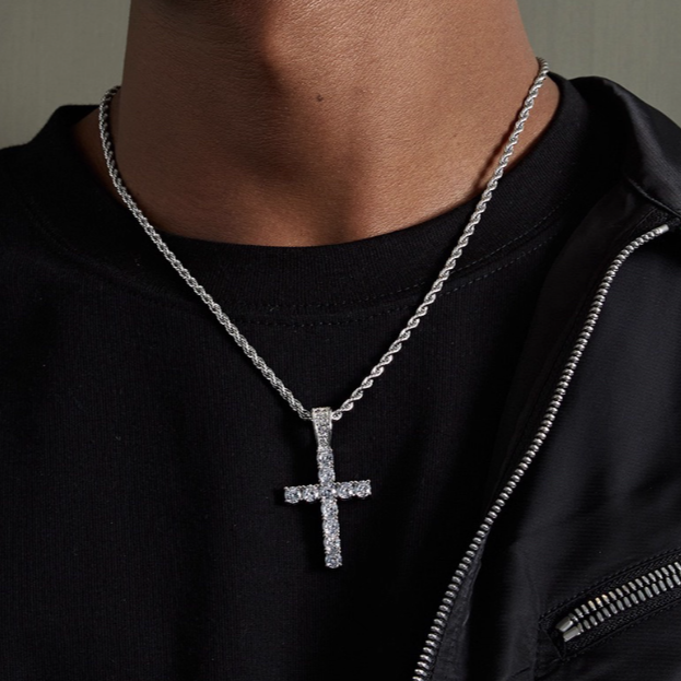 CROSS PIECE ANHÄNGER. - WEIßGOLD