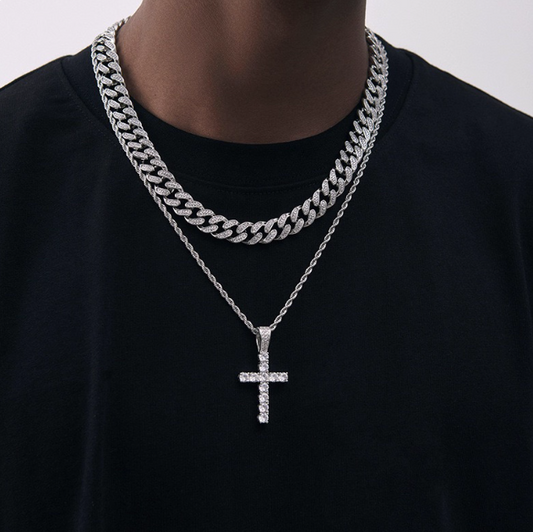 CROSS PIECE ANHÄNGER. - WEIßGOLD