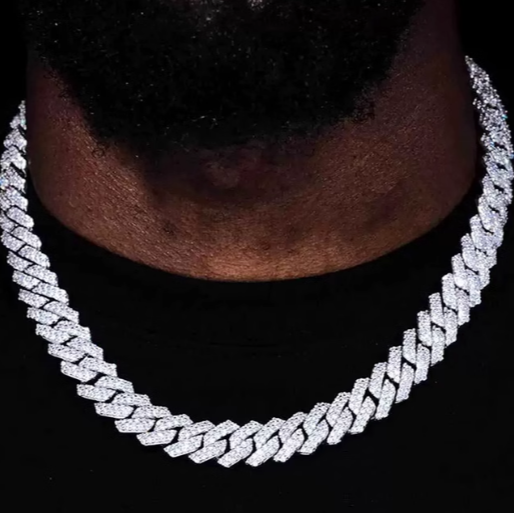 ICY CUBANA KETTE. - 8MM WEIßGOLD